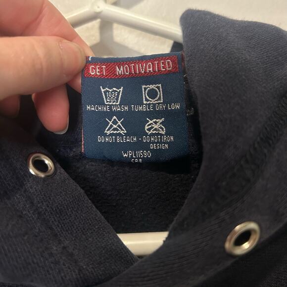 Vtg Utah State University Aggies Navy Hooded Sweatshirt XS Cozy Hoodie MV Sport - Picture 6 of 8